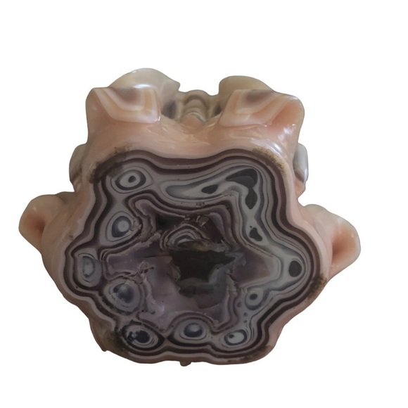 VTG 70’s Ribbon Hand Carved Wax Candle Unlit Neutrals Cream Beige Brown 5X3 - Picture 6 of 6